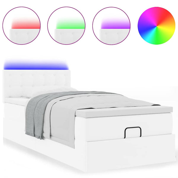 Ottoman Bett 90x190 cm mit Matratze & LED