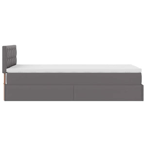 Ottoman Bett mit Matratze & LEDs Grau 90x190 cm