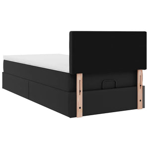 Ottoman Bett mit Matratze & LEDs 90x200 cm