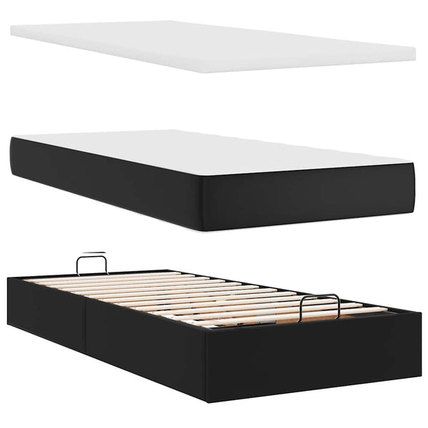 Ottoman Bett mit Matratze & LEDs 100x200 cm