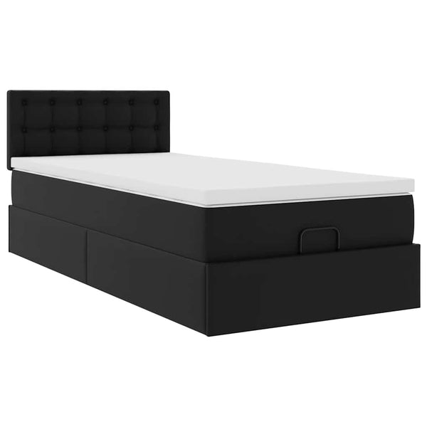 Ottoman Bett mit Matratze & LEDs 100x200 cm