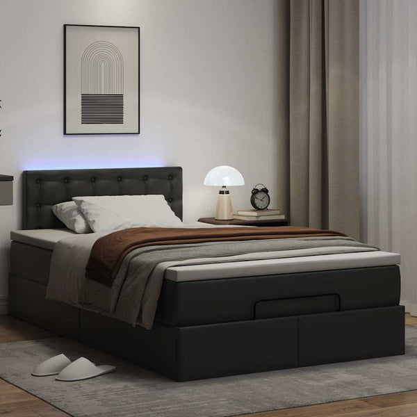 Ottoman Bett mit Matratze & LEDs 120x190cm