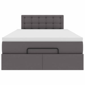 Ottoman Bett mit Matratze & LEDs Grau 120x190 cm