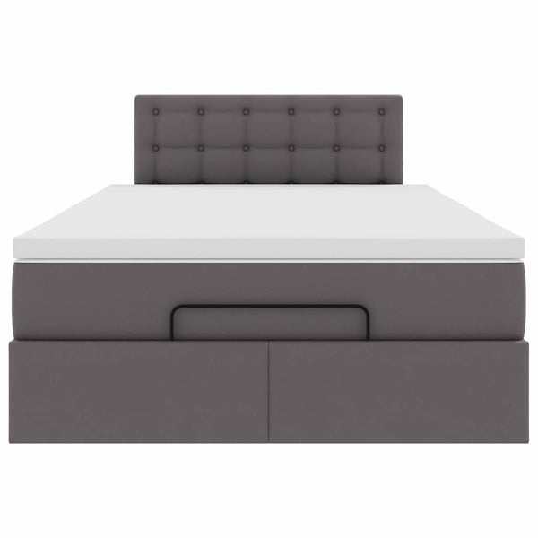 Ottoman Bett mit Matratze & LEDs Grau 120x190 cm