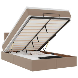 Ottoman Bett mit Matratze & LEDs Cappuccino 120x190cm