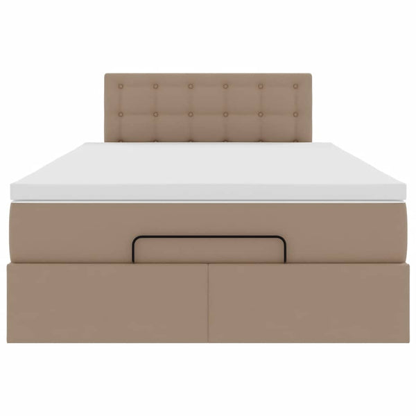Ottoman Bett mit Matratze & LEDs Cappuccino 120x190cm
