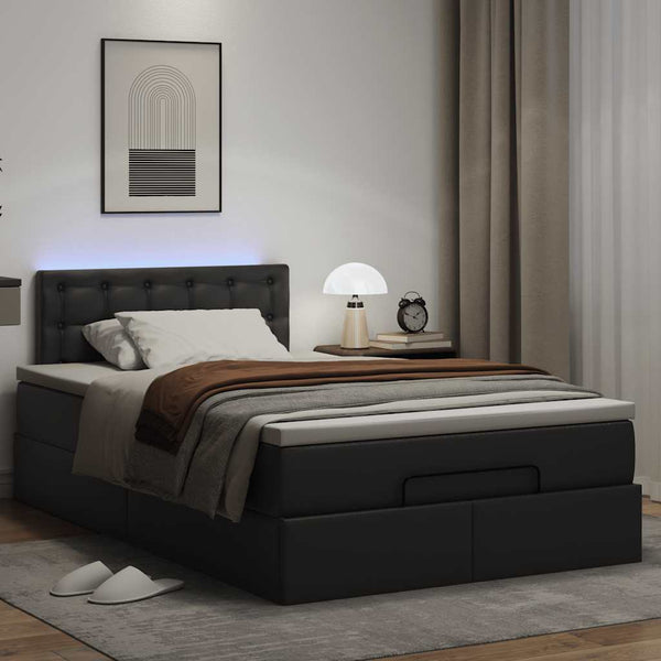 Ottoman Bett mit Matratze & LEDs 120x200 cm