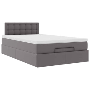 Ottoman Bett mit Matratze & LEDs Grau 120x200 cm
