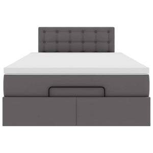 Ottoman Bett mit Matratze & LEDs Grau 120x200 cm