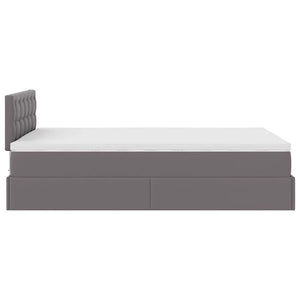 Ottoman Bett mit Matratze & LEDs Grau 120x200 cm