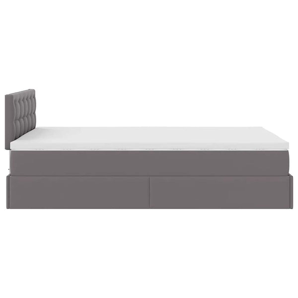 Ottoman Bett mit Matratze & LEDs Grau 120x200 cm