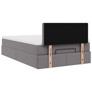 Ottoman Bett mit Matratze & LEDs Grau 120x200 cm