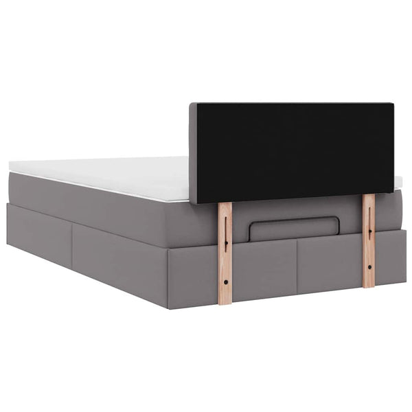 Ottoman Bett mit Matratze & LEDs Grau 120x200 cm