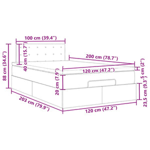 Ottoman Bett 120x200cm mit Matratze & LED