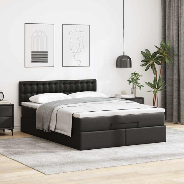 Ottoman Bett mit Matratze & LEDs 140x190 cm