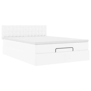 Ottoman Bett 140x190cm mit Matratze & LED, Weiß
