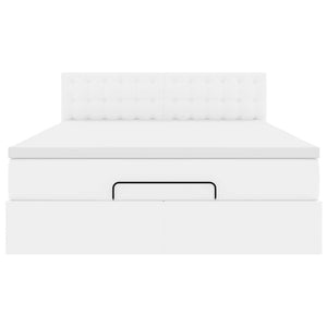 Ottoman Bett 140x190cm mit Matratze & LED, Weiß