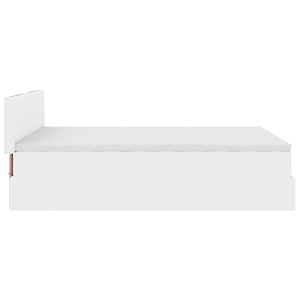 Ottoman Bett 140x190cm mit Matratze & LED, Weiß