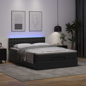 Ottoman Bett mit Matratze & LEDs 140x200 cm