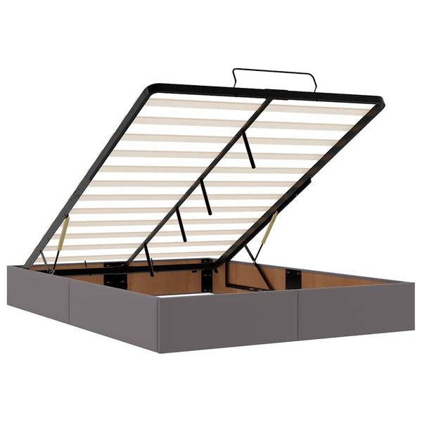 Ottoman Bett mit Matratze & LEDs Grau 140x200 cm