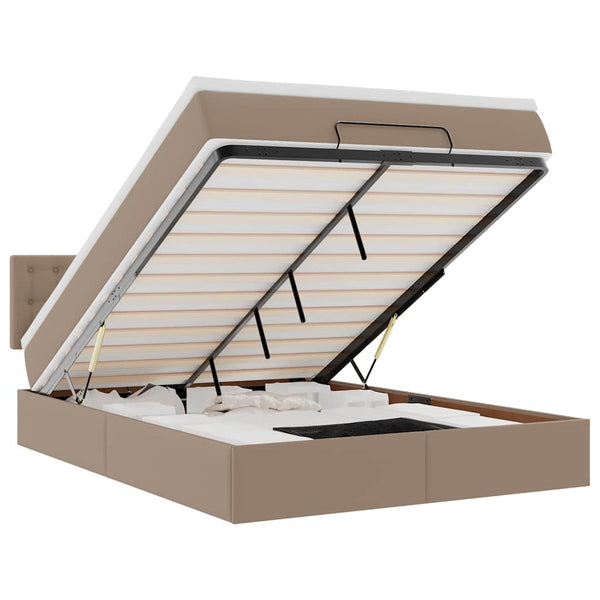 Ottoman Bett mit Matratze & LEDs Cappuccino 140x200
