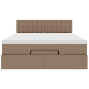 Ottoman Bett mit Matratze & LEDs Cappuccino 140x200