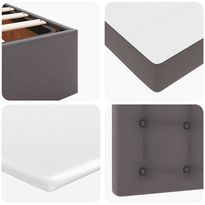 Ottoman Bett Grau 160x200 cm mit Matratze & LED