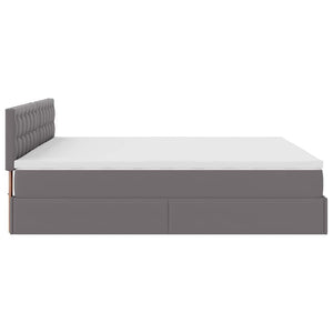 Ottoman Bett Grau 160x200 cm mit Matratze & LED