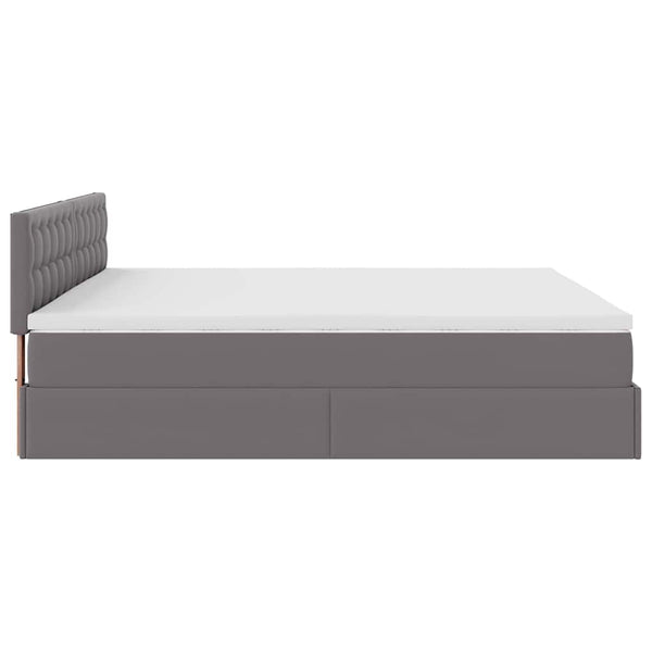 Ottoman Bett Grau 160x200 cm mit Matratze & LED