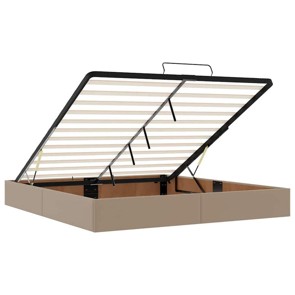 Ottoman Bett mit Matratzen & LEDs 160x200 Cappuccino-Braun