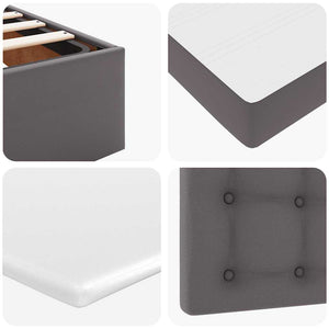 Ottoman Bett mit Matratzen & LEDs Grau 180x200 cm