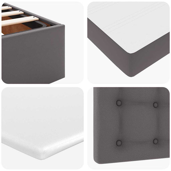 Ottoman Bett mit Matratzen & LEDs Grau 180x200 cm