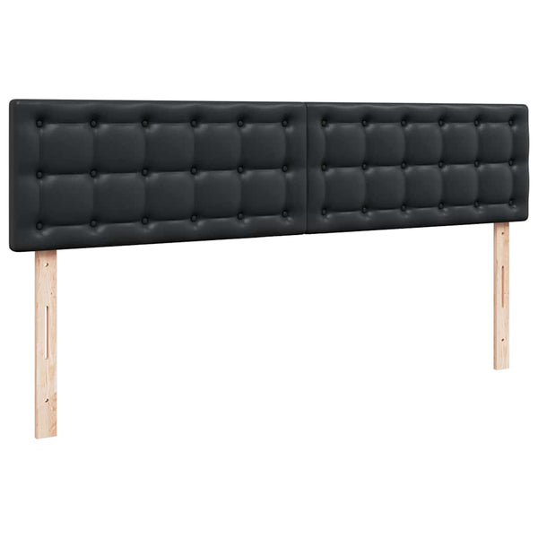 Ottoman Bett mit Matratze & LEDs 200x200 cm Kunstleder Schwarz