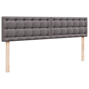 Ottoman Bett mit Matratzen & LEDs Grau 200x200