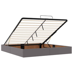 Ottoman Bett mit Matratzen & LEDs Grau 200x200