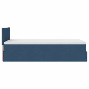 Ottoman Bett mit Matratze & LEDs Blau 80x200 cm