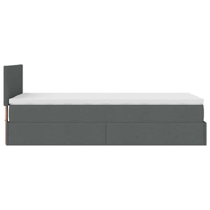 Ottoman Bett mit Matratze & LEDs 90x190 Dunkelgrau