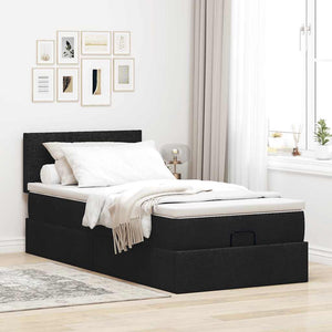 Ottoman Bett mit Matratze & LEDs 90x190 cm