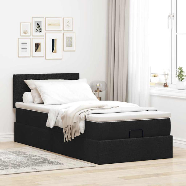 Ottoman Bett mit Matratze & LEDs 90x190 cm