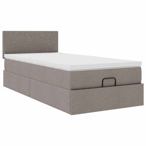 Ottoman Bett mit Matratze & LEDs Taupe 90x190