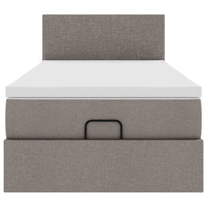 Ottoman Bett mit Matratze & LEDs Taupe 90x190