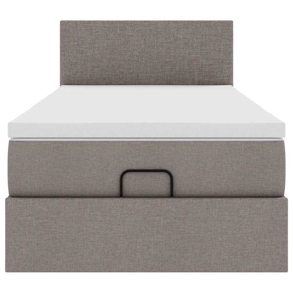 Ottoman Bett mit Matratze & LEDs Taupe 90x190