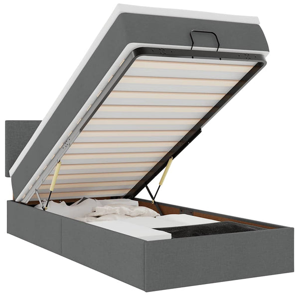 Ottomane Bett mit Matratze & LEDs 90x200 cm