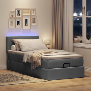 Ottomane Bett mit Matratze & LEDs 90x200 cm