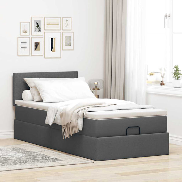 Ottomane Bett mit Matratze & LEDs 90x200 cm