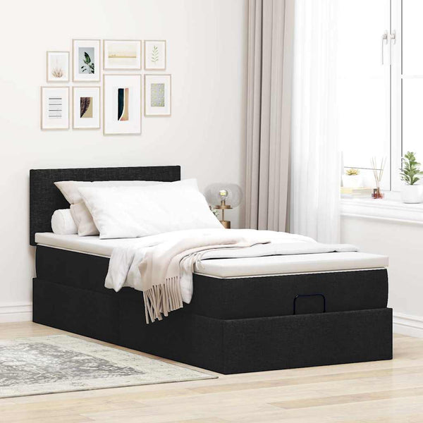 Ottoman Bett mit Matratze & LEDs 90x200 cm