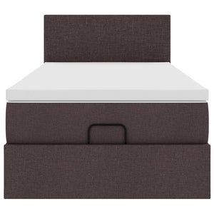 Ottoman Bett mit Matratze & LEDs Dunkelbraun