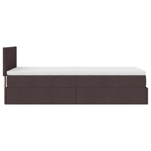 Ottoman Bett mit Matratze & LEDs Dunkelbraun