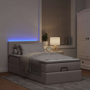 Ottoman Bett mit Matratze Taupe 100x200 cm