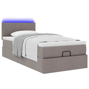 Ottoman Bett mit Matratze Taupe 100x200 cm